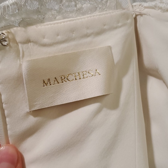 Authentic Marchesa Short Wedding Dress - Picture 6 of 8